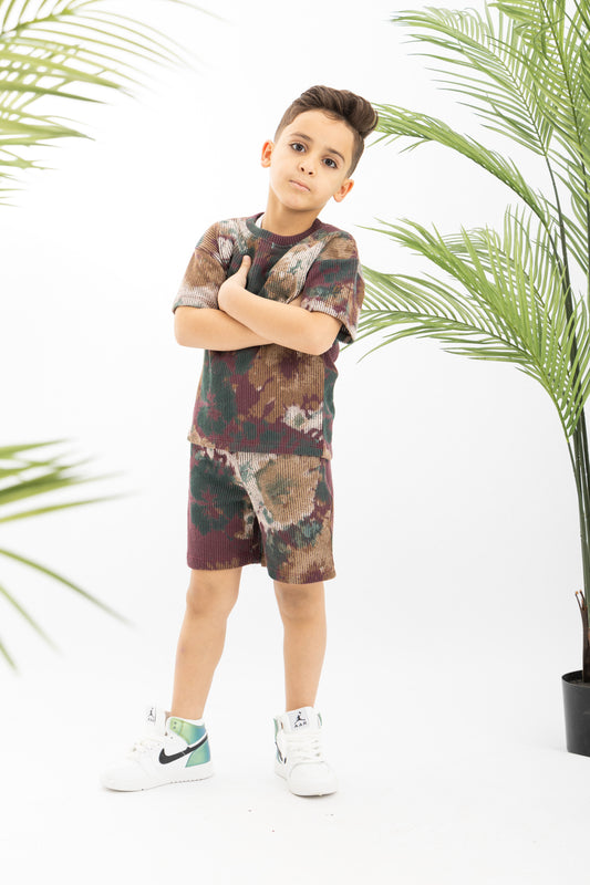 Tie Dye Boys Set-Maron