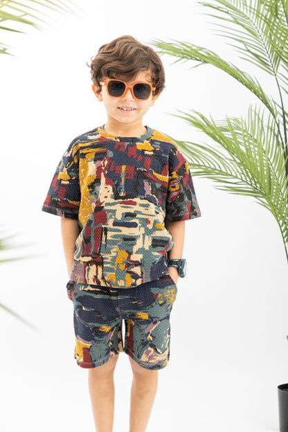 Boho Textured Colorful Boys Set