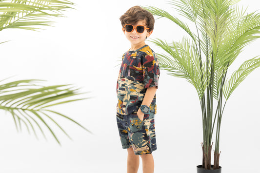 Boho Textured Colorful Boys Set