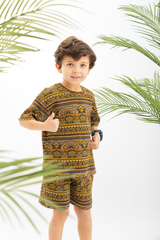 Boho Textured Colorful Boys Set