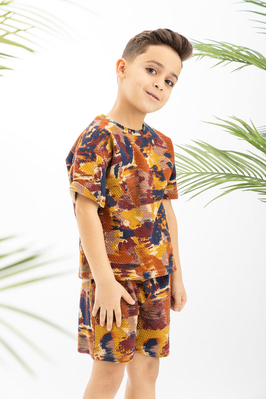 Boho Textured Colorful Boys Set