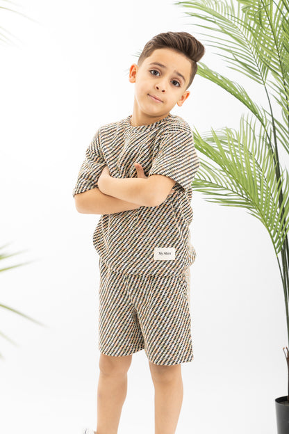 Black Textured Boys Set