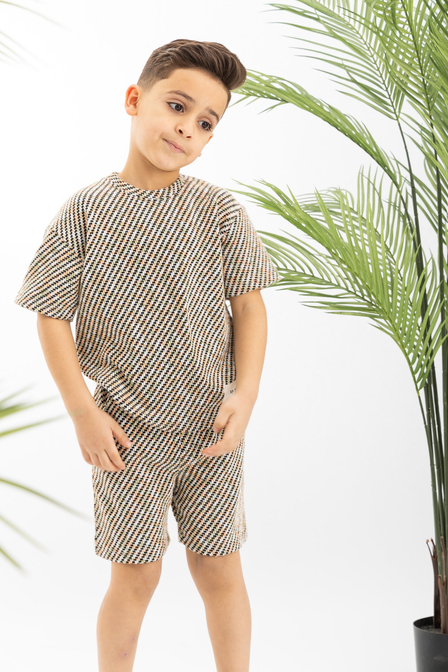 Black Textured Boys Set