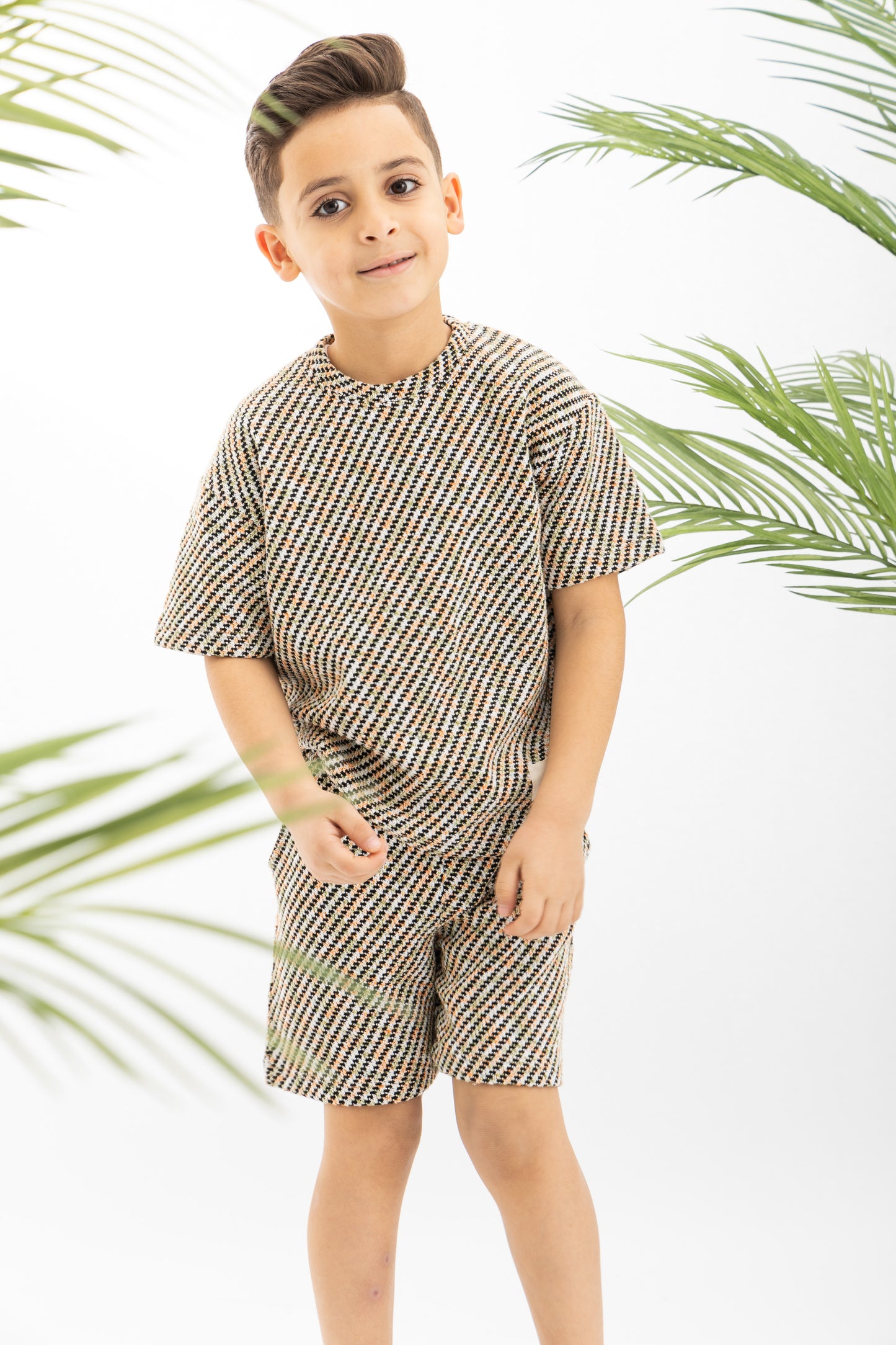 Black Textured Boys Set