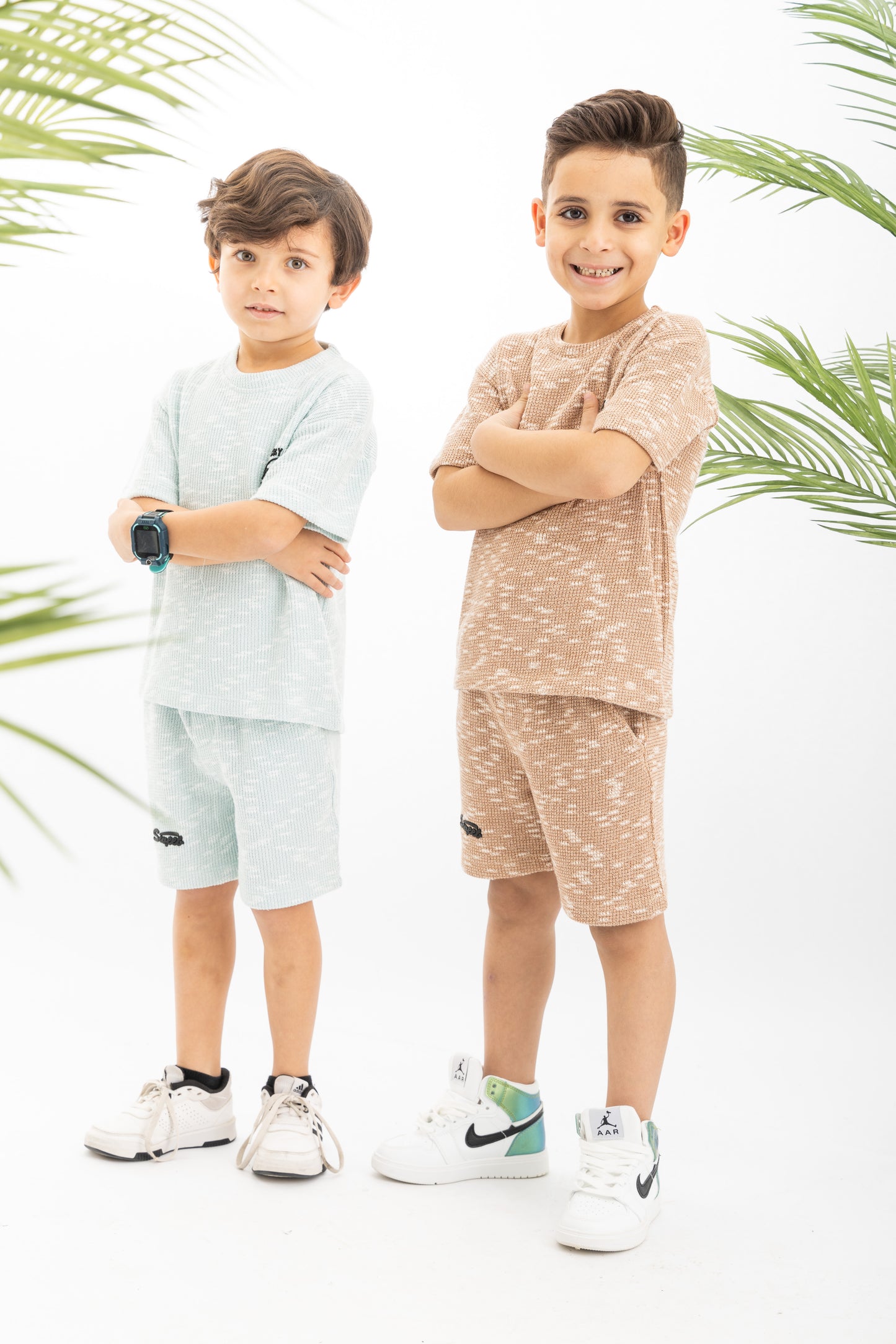 Beig Textured Boys Set