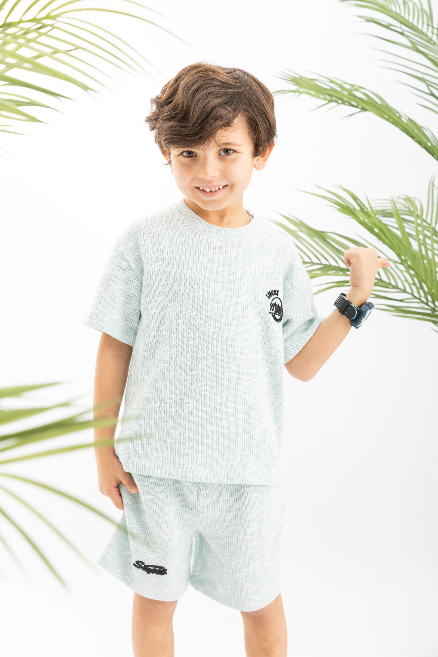 Mint Textured Boys Set