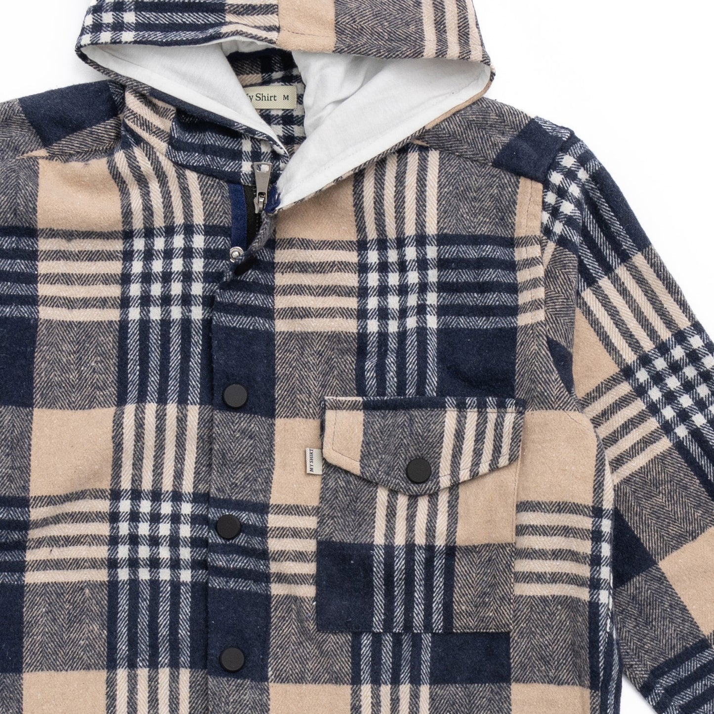 Hooded Flannel wool shirt