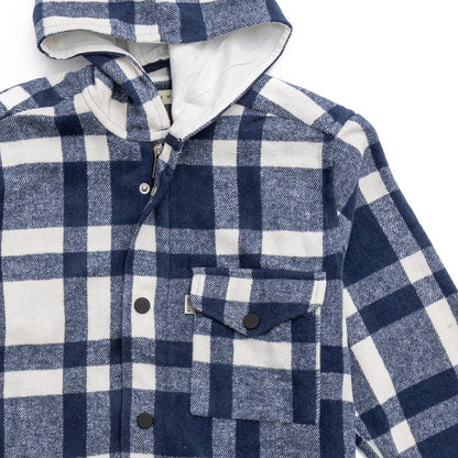 Hooded Flannel wool shirt