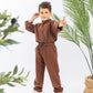 Brown Striped Boys Linen Set