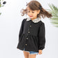 Black Girls Blouse With Lace Collar