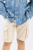 Gabardine Cargo Shorts With Two Pockets