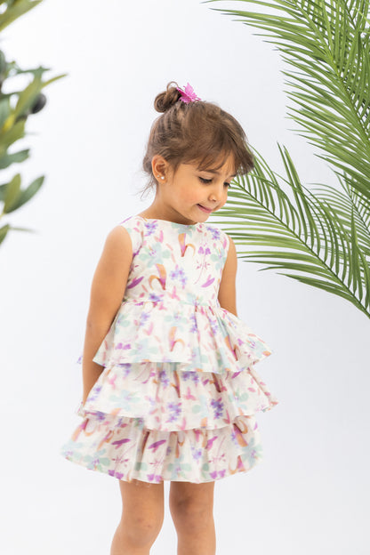 Multi Ruffled Girls Dress