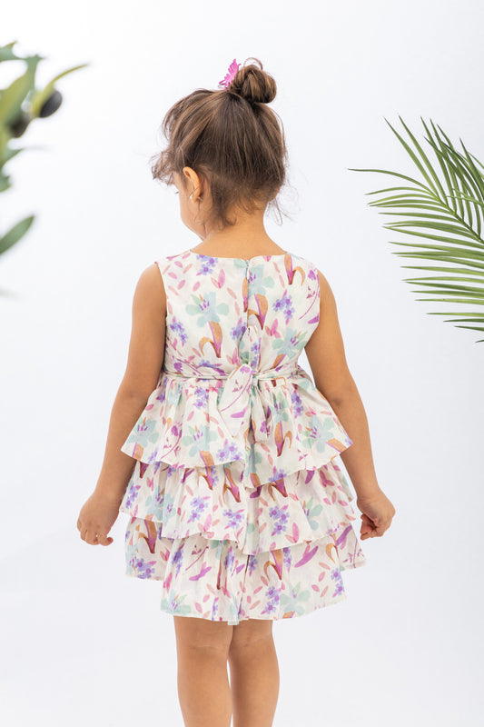 Multi Ruffled Girls Dress