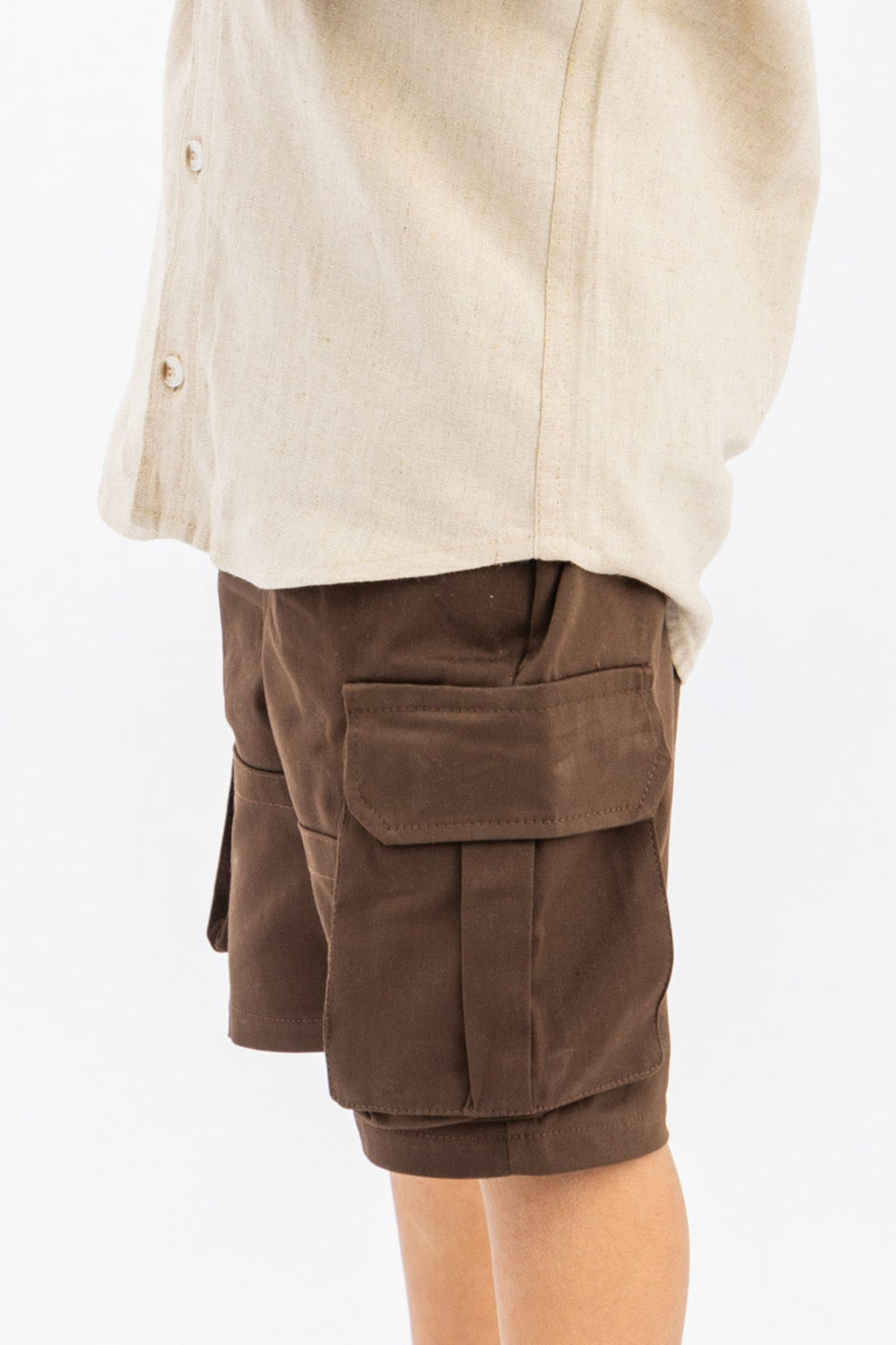 Gabardine Cargo Shorts With Two Pockets