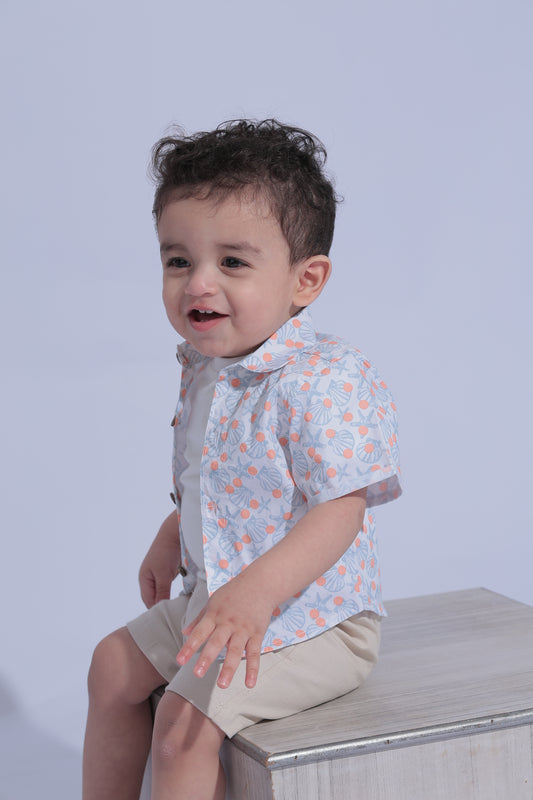 Seashell Short Sleeve Babyboy Shirt