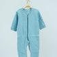 Baby Melton Jumpsuit fleece inside Aqua Blue